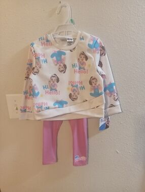 Rachel White Tee with Pink Graphic Toddler Pajama Set